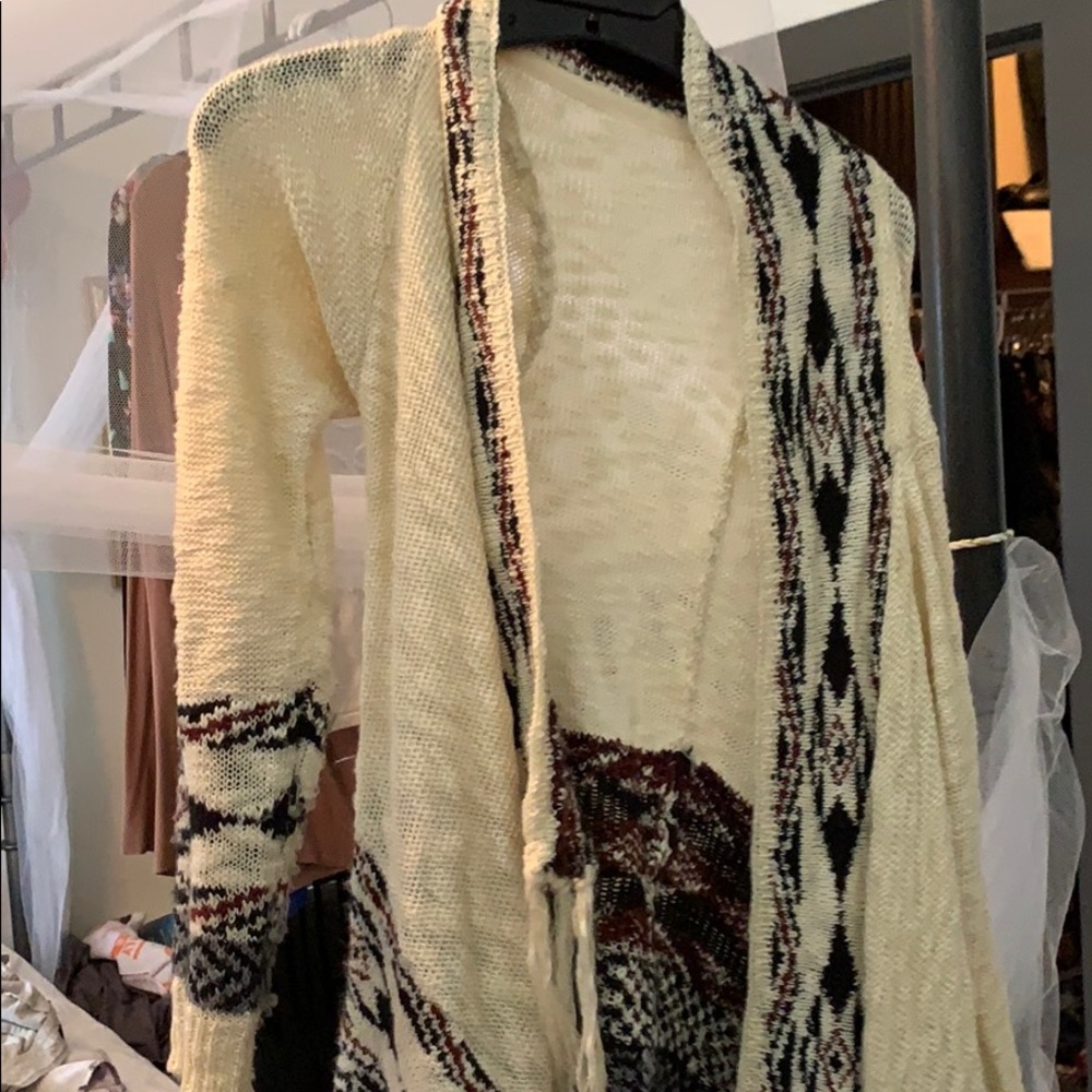 Boho country fringe cardigan